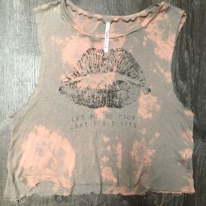 Let Me Be Your Last First Kiss Cropped tank